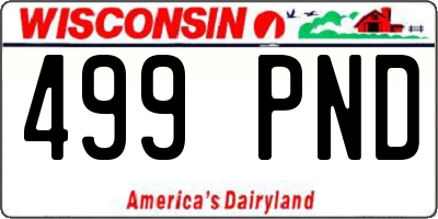 WI license plate 499PND