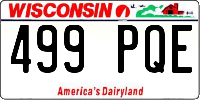 WI license plate 499PQE