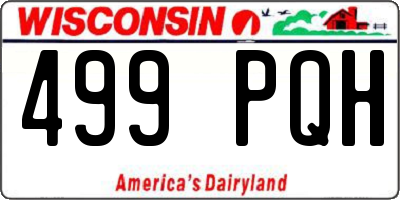 WI license plate 499PQH