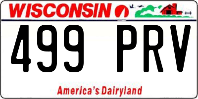 WI license plate 499PRV