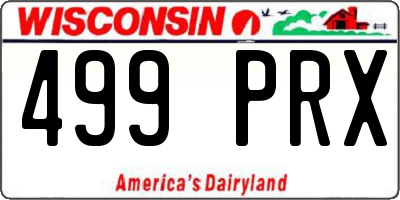 WI license plate 499PRX