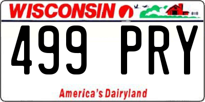 WI license plate 499PRY