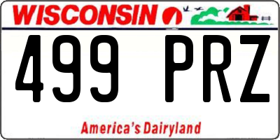 WI license plate 499PRZ