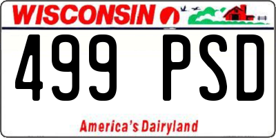 WI license plate 499PSD