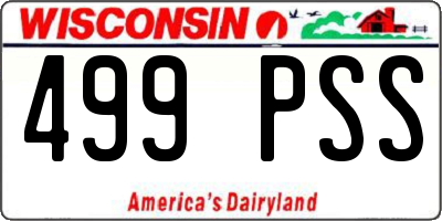WI license plate 499PSS