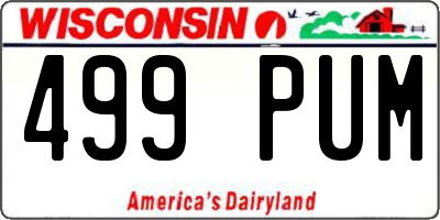 WI license plate 499PUM