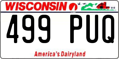 WI license plate 499PUQ