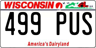 WI license plate 499PUS