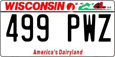 WI license plate 499PWZ