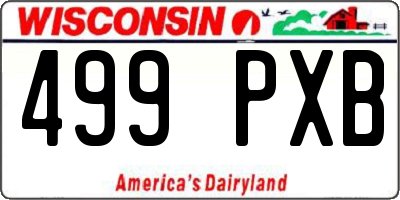 WI license plate 499PXB