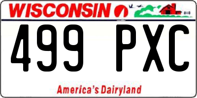 WI license plate 499PXC