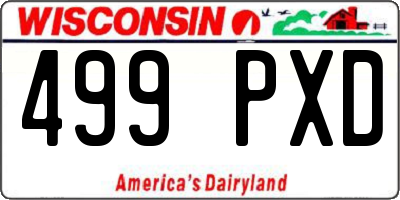 WI license plate 499PXD