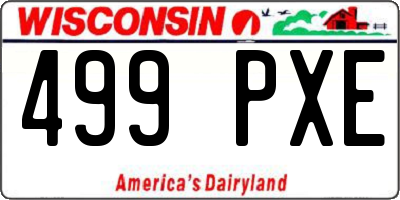 WI license plate 499PXE