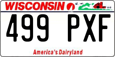 WI license plate 499PXF