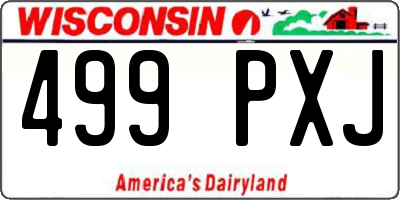 WI license plate 499PXJ