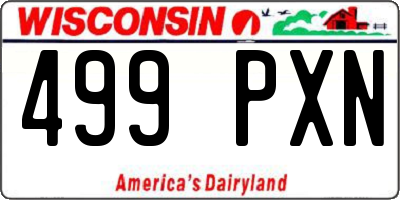 WI license plate 499PXN