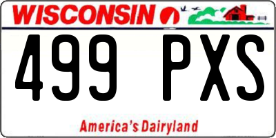 WI license plate 499PXS