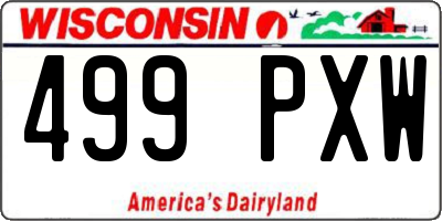 WI license plate 499PXW