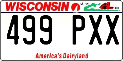 WI license plate 499PXX