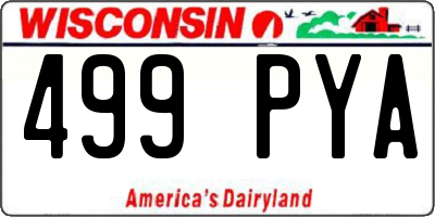 WI license plate 499PYA