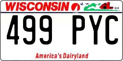 WI license plate 499PYC