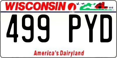 WI license plate 499PYD