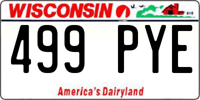 WI license plate 499PYE