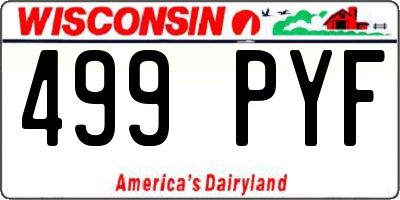 WI license plate 499PYF