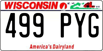 WI license plate 499PYG