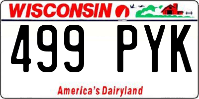 WI license plate 499PYK