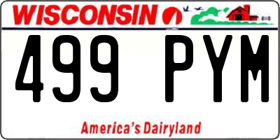 WI license plate 499PYM