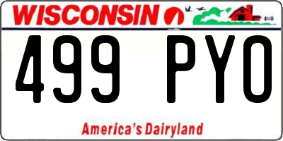 WI license plate 499PYO
