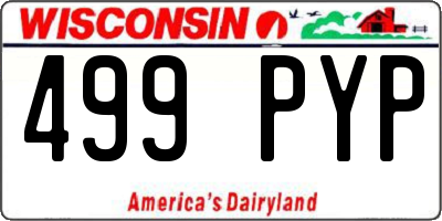 WI license plate 499PYP