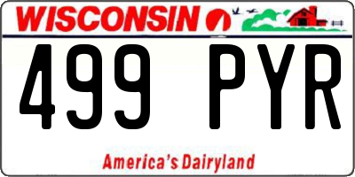 WI license plate 499PYR