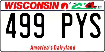 WI license plate 499PYS