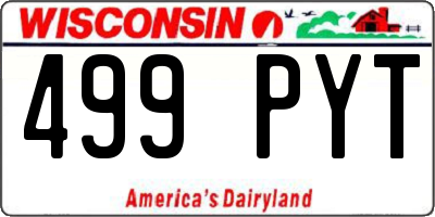 WI license plate 499PYT