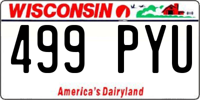 WI license plate 499PYU