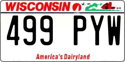 WI license plate 499PYW