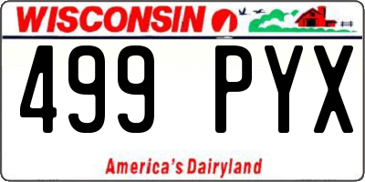 WI license plate 499PYX