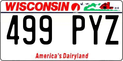 WI license plate 499PYZ