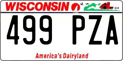 WI license plate 499PZA
