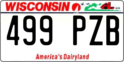 WI license plate 499PZB