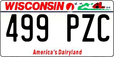 WI license plate 499PZC