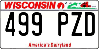 WI license plate 499PZD