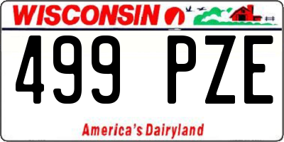 WI license plate 499PZE