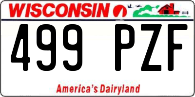 WI license plate 499PZF