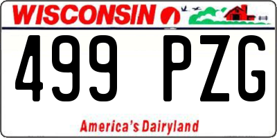 WI license plate 499PZG