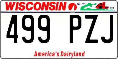 WI license plate 499PZJ