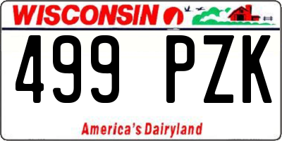 WI license plate 499PZK