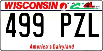 WI license plate 499PZL